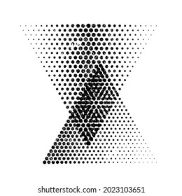 Abstract Triangle Geometrical Background . Modern Halftone Dotted Logo . Vector.