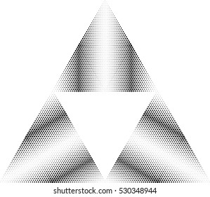 Abstract Triangle Geometrical Background . Modern Halftone Dotted Logo . Vector.