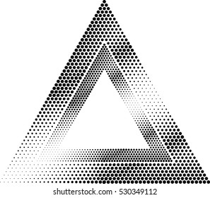 Abstract Triangle Geometrical Background . Modern Halftone Dotted Logo . Vector.