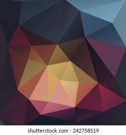 Abstract Triangle Geometrical Dark Multicolored Background, Vector Illustration. Polygonal design