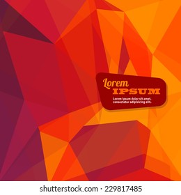 Abstract triangle geometrical fire orange background, Vector.