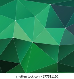 Abstract Triangle Geometrical Multicolored Background, Green