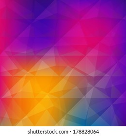 Abstract triangle geometrical multicolored background, Vector Illustration