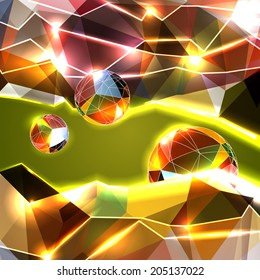 Abstract Triangle Geometrical Multicolored Background. Background with balls. Vector Illustration. EPS10