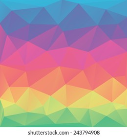 Abstract Triangle Geometrical Multicolored Rainbow Background, Vector Illustration.