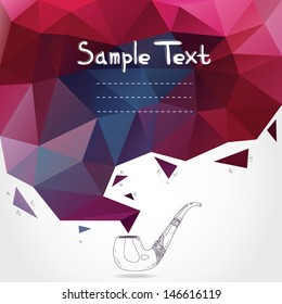 Abstract triangle geometrical multicolored speech bubble design vector with tobacco pipes and your text. Vector Illustration EPS10
