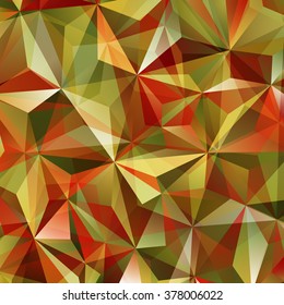 Abstract Triangle Geometrical Red Gold Background, Vector Illustration