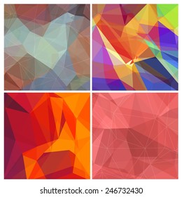 Abstract triangle geometrical vector background set.