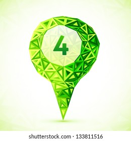 Abstract triangle geometry green vector map location pointer