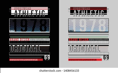 abstract triangle geometry and t-shirt design vector for silkscreen printing athletic sportswear on black and gray background