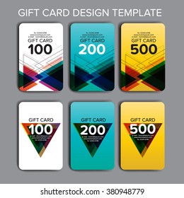 abstract triangle gift voucher card template design vector illustration