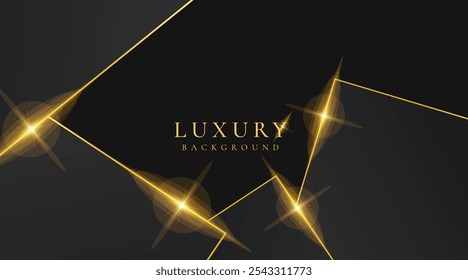Abstraktes Dreieck grau und glänzend goldene Linien luxuriösen Hintergrund