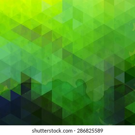 Abstract triangle green background