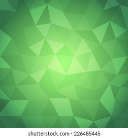 Abstract triangle with green background, stock vector