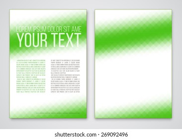 Abstract triangle green booklet a4 vector template background with triangle