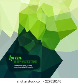 Abstract triangle green geometrical background, Vector.