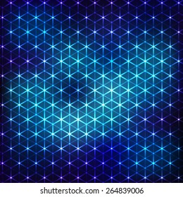 Abstract triangle grid on cosmic background