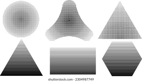 Abstract triangle with halftone dots geometrical Pattern, Abstract Dots with halftone Pattern, Halftone lines horizontal and tringle lines with a gradient effect