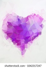 Abstract triangle heart shaped banner