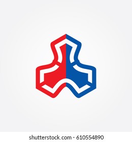 Abstract Triangle Icon Logo 