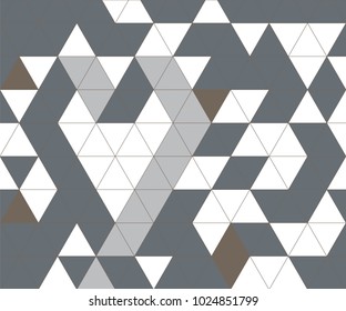 Abstract triangle illustration with heart, vector
