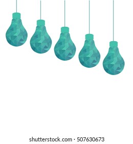 abstract triangle lamp in green illustration
