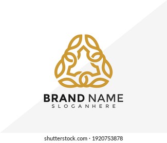 Abstract Triangle Leaf Luxury Logo Design. Creative Idea logos designs Vector illustration template