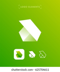 Abstract triangle letter b or a origami style logo template. Application icon