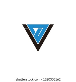 abstract triangle letter iv geometric line logo vector