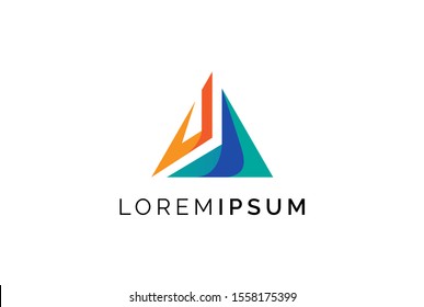Abstract triangle letter A logo design template vector graphic
