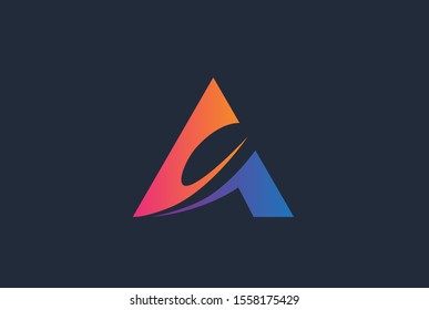 Abstract triangle letter A logo design template vector graphic