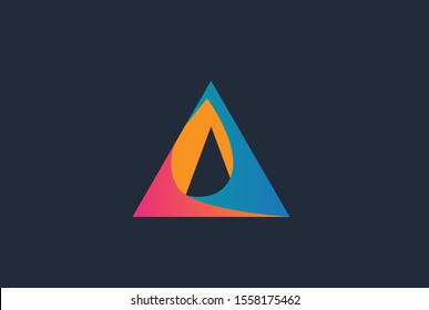 Abstract triangle letter A logo design template vector graphic