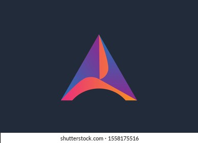Abstract triangle letter A logo design template vector graphic