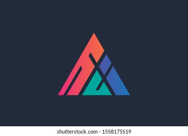 Abstract triangle letter A logo design template vector graphic