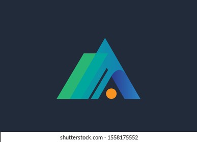 Abstract triangle letter A logo design template vector graphic