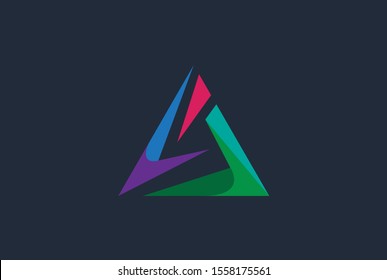 Abstract triangle letter A logo design template vector graphic