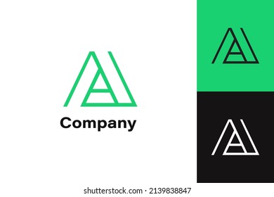 abstract triangle letter A logo design