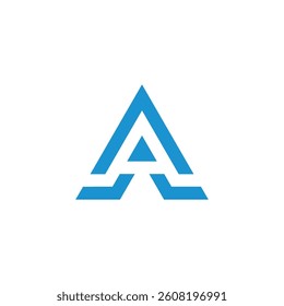 Abstract Triangle Letter A Logo design vector template isolated on white background