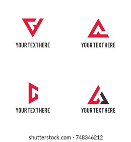 ABSTRACT TRIANGLE LETTER LOGO VECTORS SET