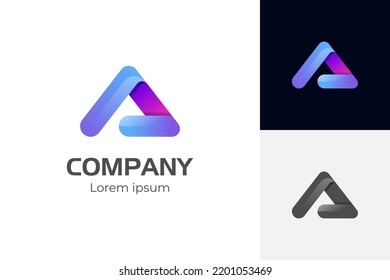 abstract triangle Letter A Professional logo, Arrow creative sign. Vector icon for technology and all kinds of business