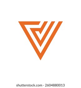 Abstract Triangle Letter V Logo design vector template isolated on white background