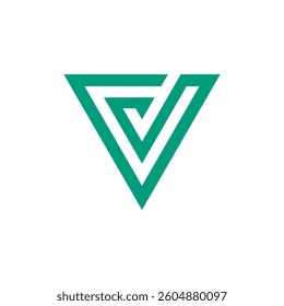 Abstract Triangle Letter V Logo design vector template isolated on white background