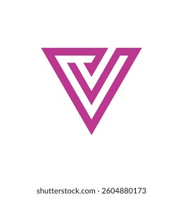 Abstract Triangle Letter V Logo design vector template isolated on white background