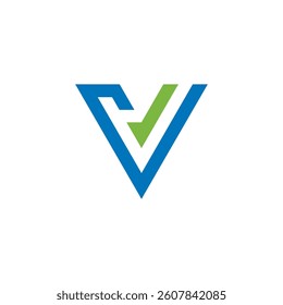 Abstract Triangle Letter V Logo design vector template isolated on white background