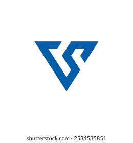 Letra Abstractas del triángulo VS CS Plantilla de Vector del diseño del logotipo