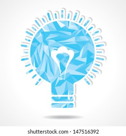 Abstract triangle light bulb,vector illustration