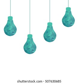 abstract triangle lightbulb in green illustration
