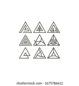 icono del logotipo de la línea de triángulo abstracto vectorial