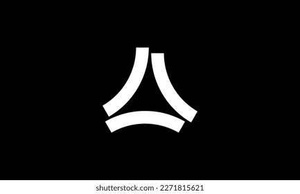 Abstract triangle line logo shape letter A