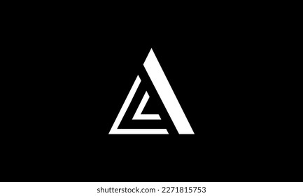 Abstract triangle line logo shape letter A